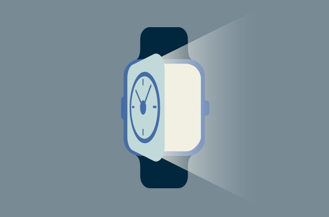 A watch with a face that opens like a door.