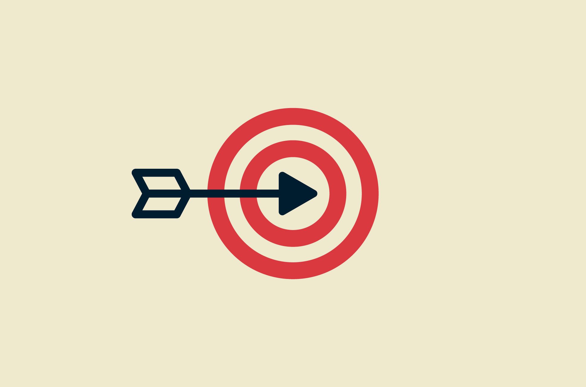 An arrow hitting a target representing niche streaming services