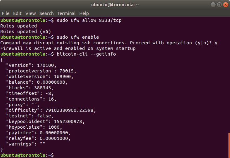 A screenshot of the terminal commands.