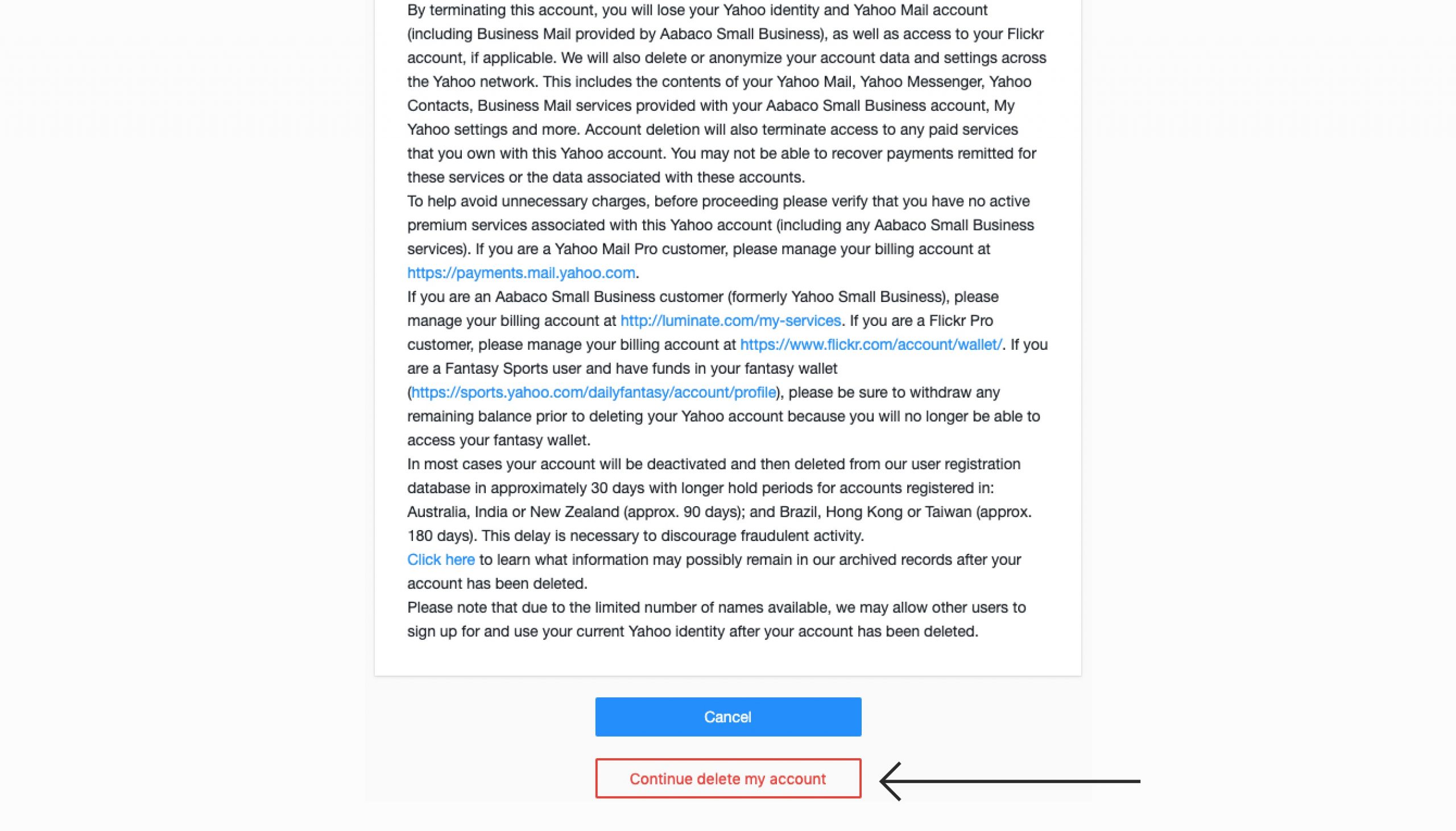 encerrar conta email yahoo etapa 1