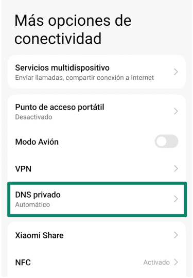 Tap Private Dns Es