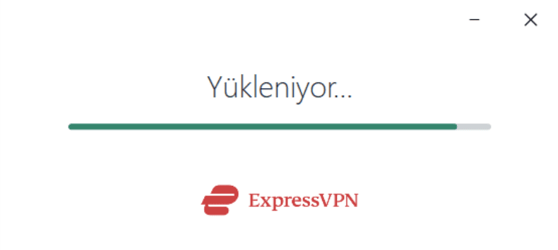 ExpressVPN installation in progress on Windows.