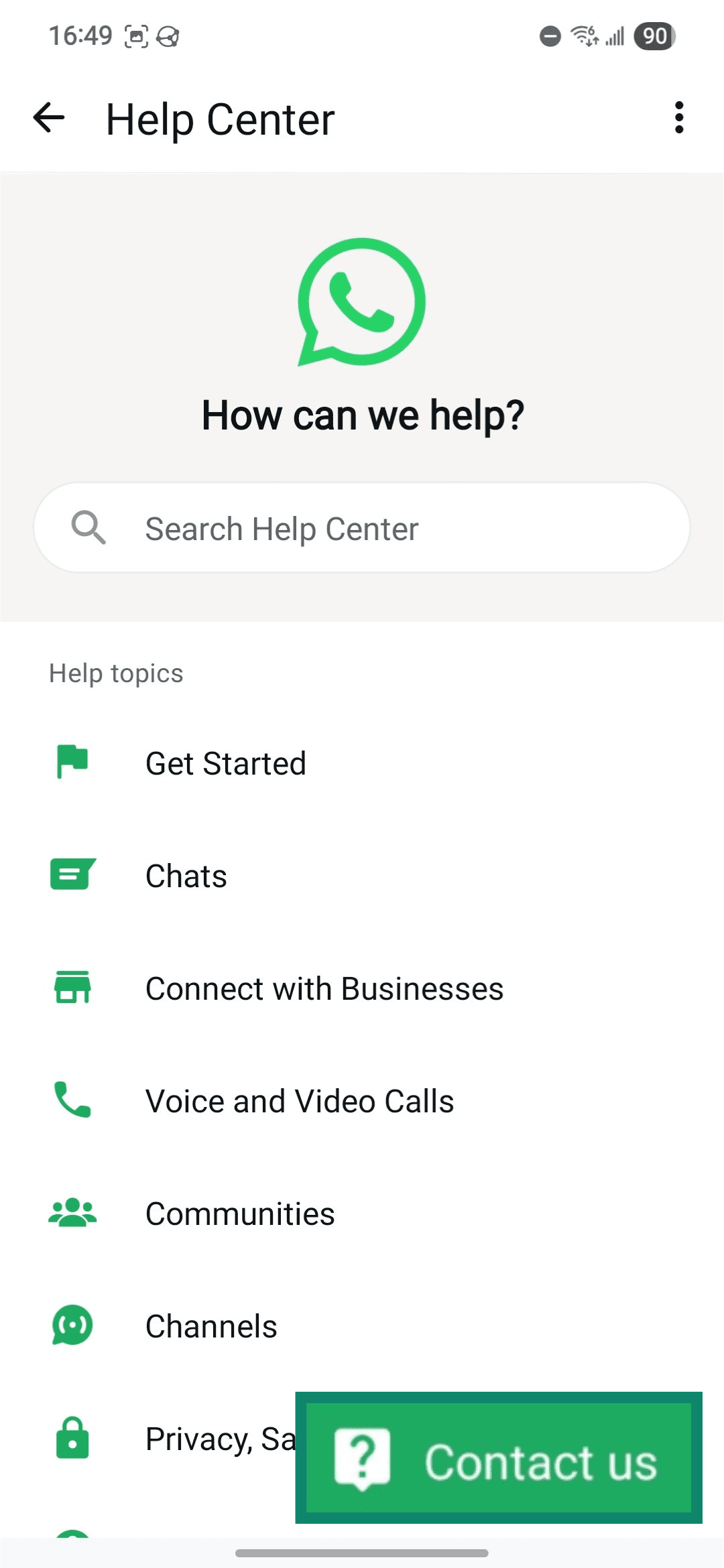 WhatsApp's help center.