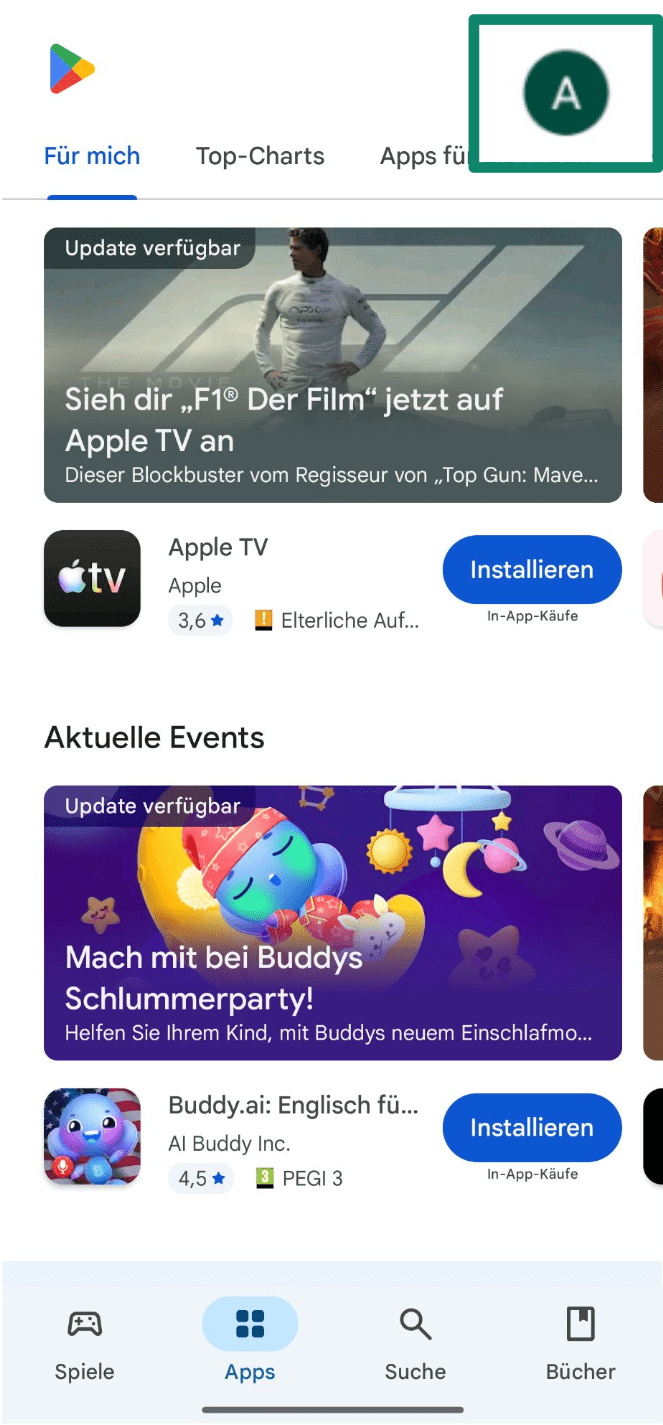 Tap On Your Profile Icon De