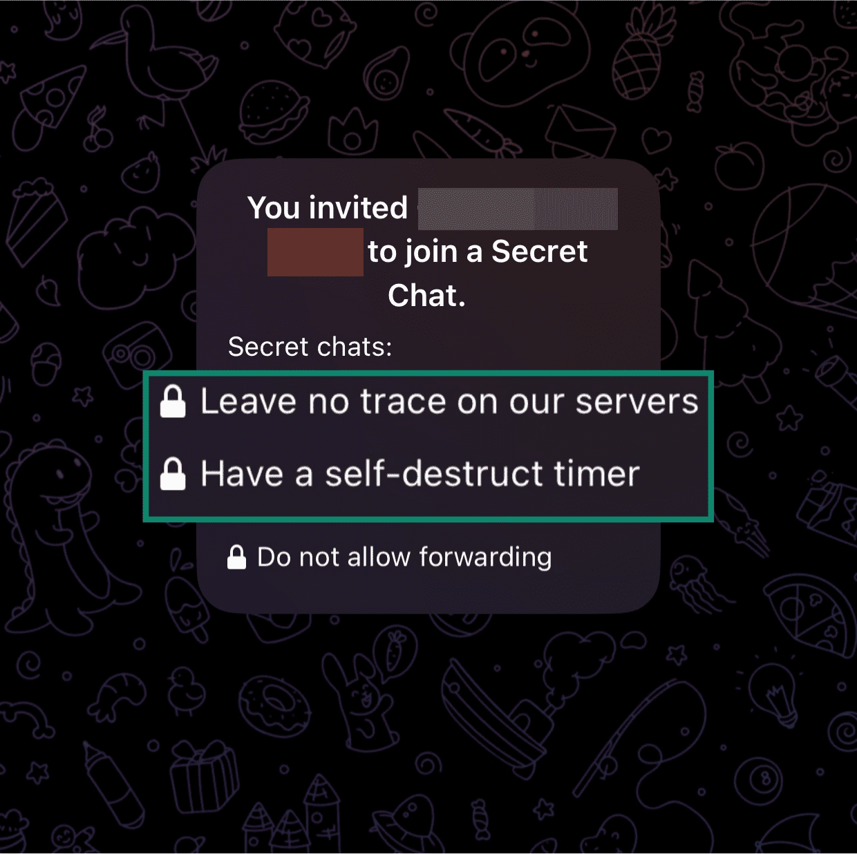 Telegram Secrets Chat mode showing the extra security and privacy it brings.