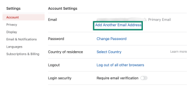 Adding another email address to a Quora account.