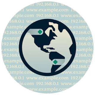 Wereldbol van Amerika met DNS en URL's van websites op de achtergrond.