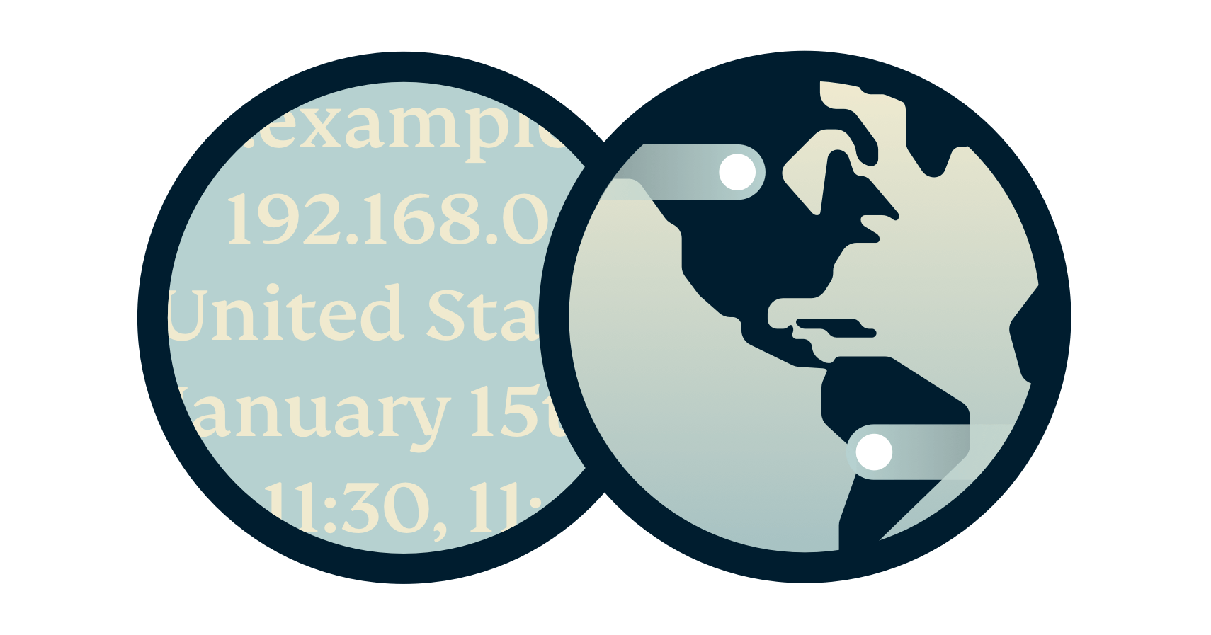 Globe naast IP-adressen en URL's.