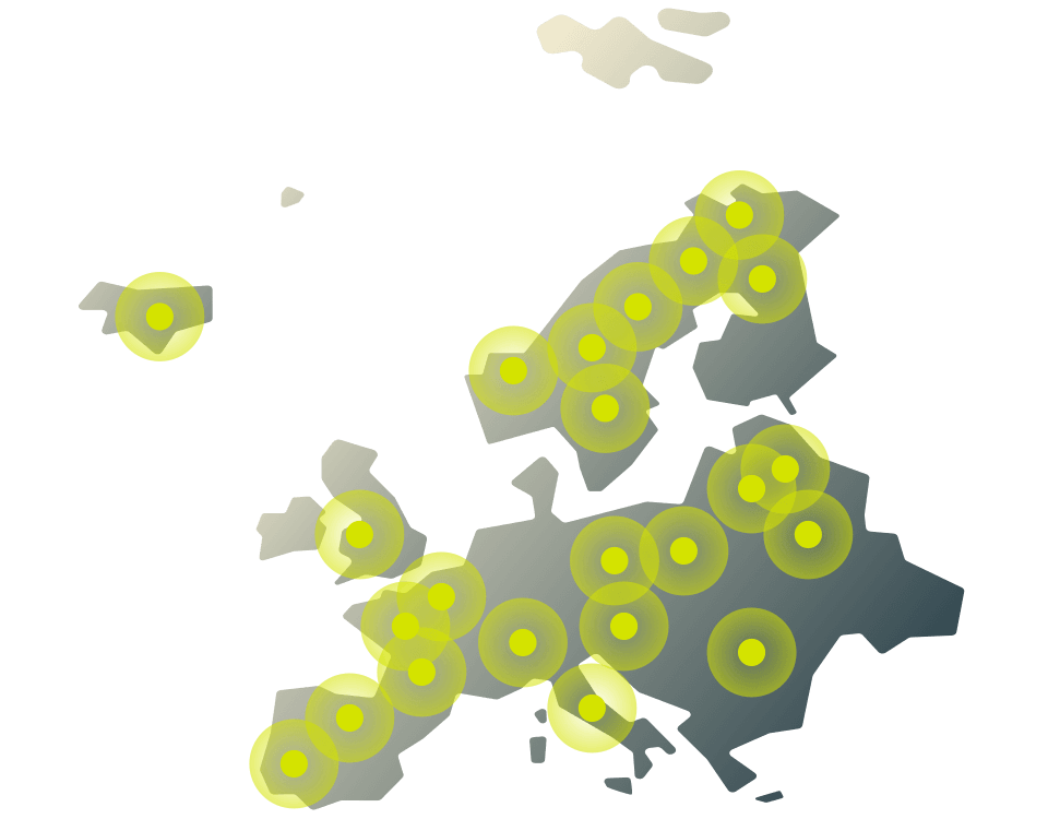 Verbinden Sie sich mit zahlreichen europäischen Serverstandorten, die Teil von ExpressVPNs riesigem globalen Netzwerk sind.