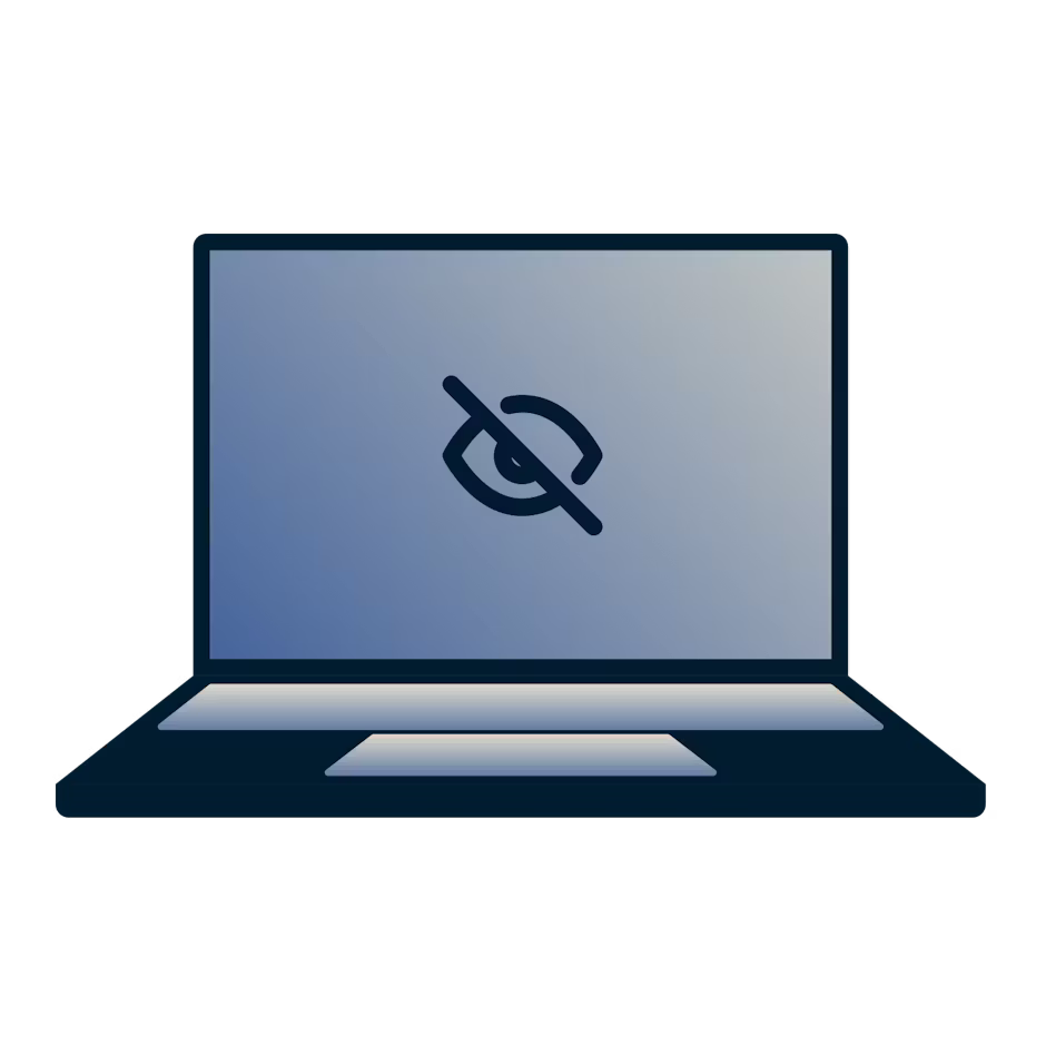 Laptop con accesso bloccato a contenuti e app.