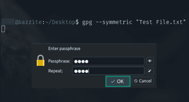 Confirming GPG file encryption.