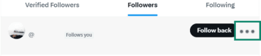 A list of X followers, with the 3 dots open.
