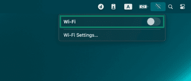 Toggle Wi-Fi on off on Mac.