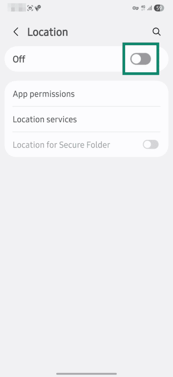 Turning location off for all apps on Android.