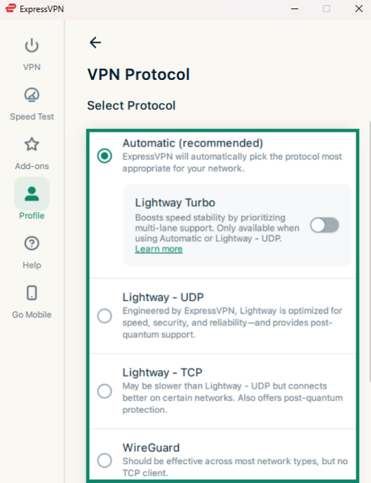 Some of the VPN protocols ExpressVPN supports